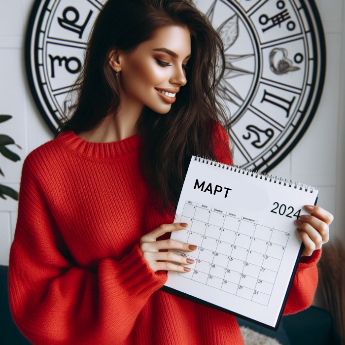 девушка держит календарь